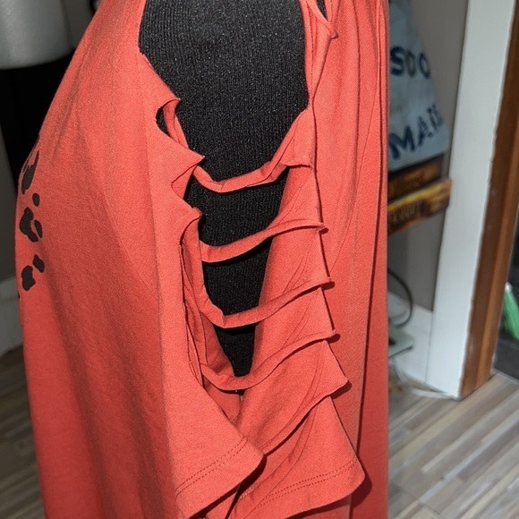 TORRID rust leopard heart slashed raglan sleeves tshirt dress - Picture 6 of 7